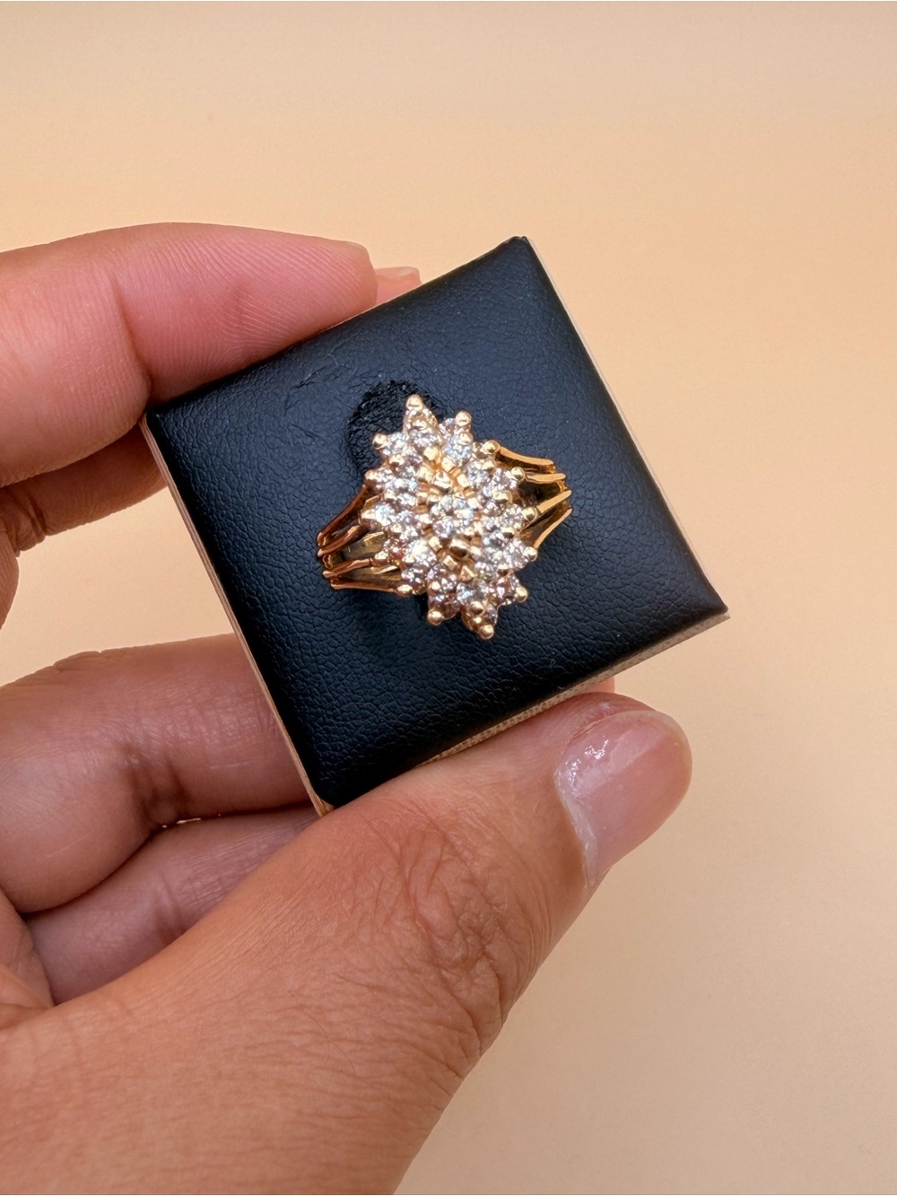 14k Plumb  .75 Ctw Diamond Ring Size 6